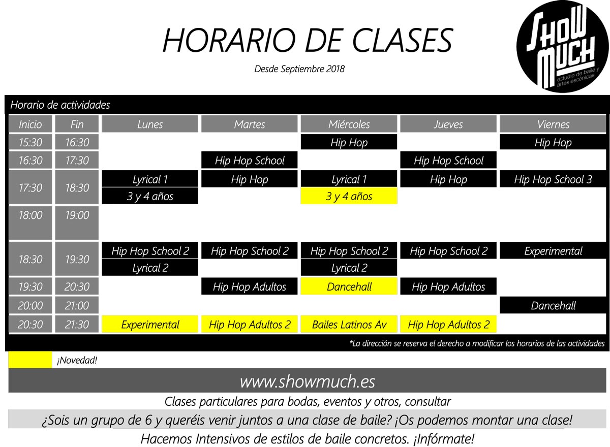 Horario Nuevo Curso