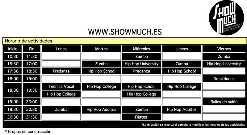 Horario Septiembre